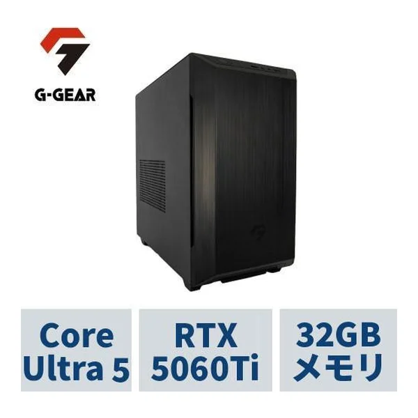 eX.computer イーエックスコンピュータゲーミングPC G-GEAR Aim GB5J-E260B/CP1 CoreUltra5 225F /RTX5060Ti(8GB版) /32GBメモリ /1TB SSD /WiFi7+Bluetooth対応